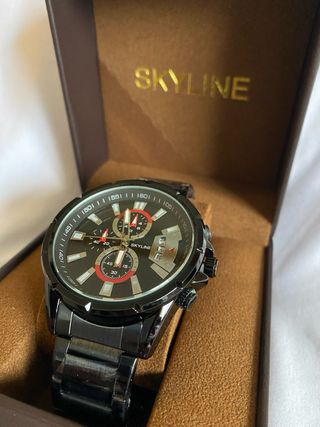 Reloj Skyline Hombre Acero Inoxidable Negro