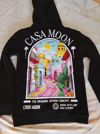 Sudadera CASA MOON Negra  la talla :S.M.L.XL.XXL