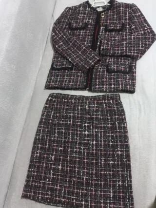 Traje de chaqueta y falda tweed