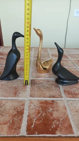 3 Patitos decorativos negros y dorados