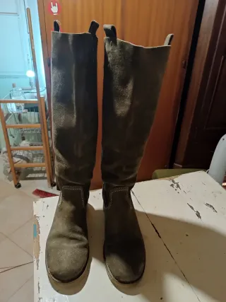 Stivali in pelle verde