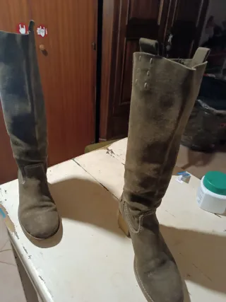 Stivali in pelle verde