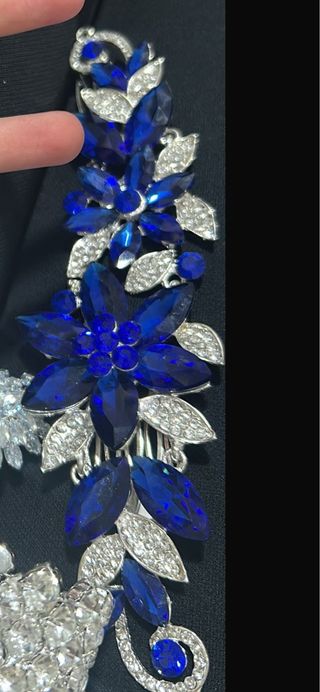 tocado para el pelo Joya Azul y Plateado precioso