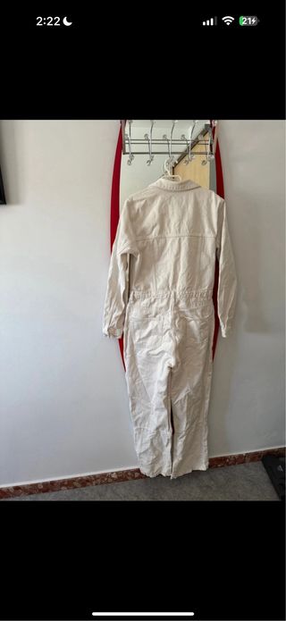Mono peto vaquero denim crema/blanco XL