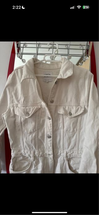 Mono peto vaquero denim crema/blanco XL