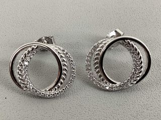 pendientes plata 925mm con piedra con circonita