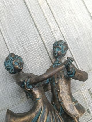 Figura Baile Pareja Vintage Años 80 Bronce