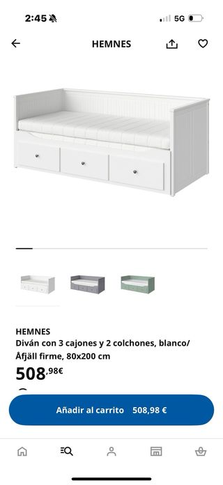 Cama día Ikea Hemnes Blanca