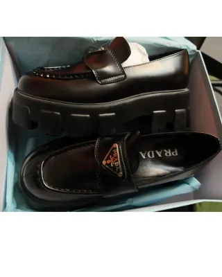 Mocasines Monolith Prada Talla 38 Negros
