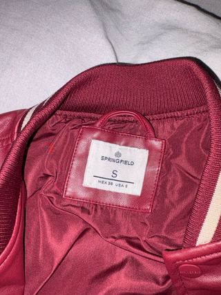 Chaqueta Springfield Talla M Roja y Beige