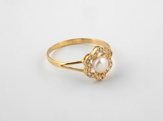 anillo oro 18k con piedra con circonita t. 16 (17,84 mm)