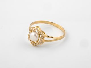 anillo oro 18k con piedra con circonita t. 16 (17,84 mm)
