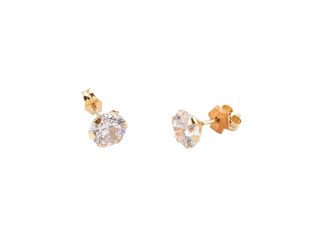 pendientes oro 18k con piedra con circonita