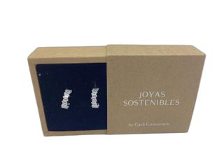 pendientes plata 925mm con piedra con circonita