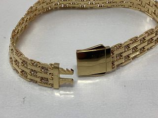 pulsera oro 18k con piedra con circonita