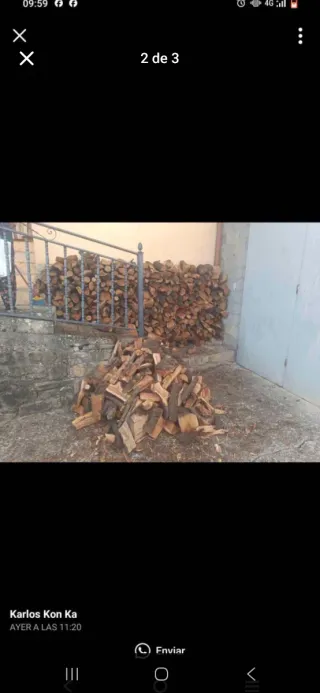 Leña para chimenea o barbacoa