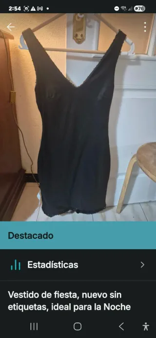 Vestido fiesta lentejuelas negro/verde