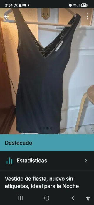 Vestido fiesta lentejuelas negro/verde