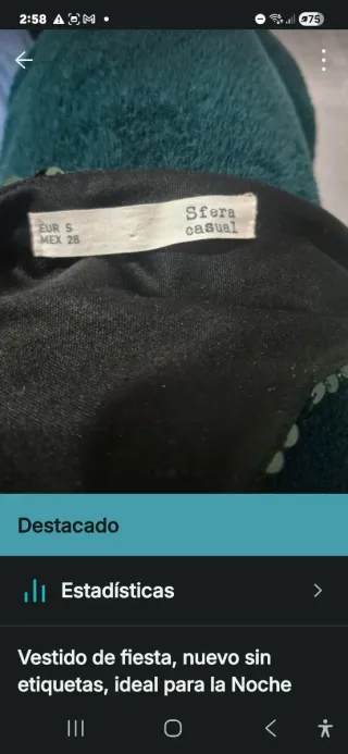 Vestido fiesta lentejuelas negro/verde