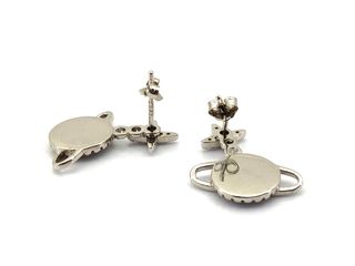 pendientes plata 925mm con piedra con circonita