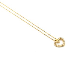 gargantilla oro 18k con piedra con circonita 22cm