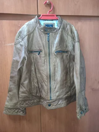 Cazadora Massimo Dutti Cuero Marrón para niño