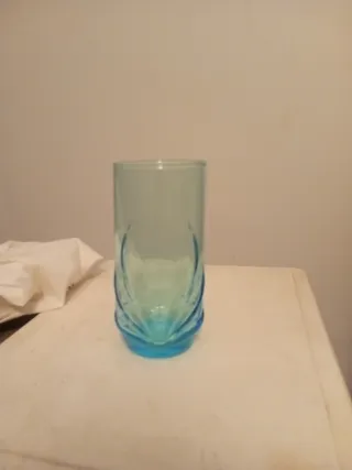 Lote 5 bicchieri in cristallo blu antico