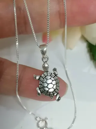 Colgante Tortuga con cadena Plata de Ley 925