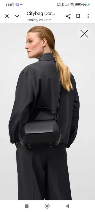 Bolso Adolfo Dominguez Piel Negro, solo 2 usos.