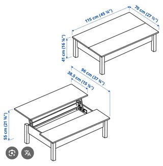 Mesa de centro elevable blanca