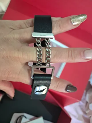 Pulsera Swatch Cuero Murciélago Hombre