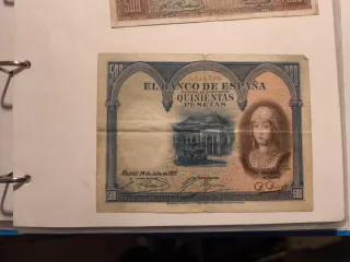 Billete 500 pesetas España 1927