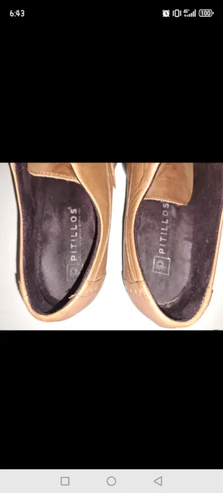 Zapatos de cuero marrón para mujer