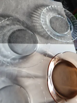 Lote 6 Piatti Duralex Cristal Marrone e Trasparente