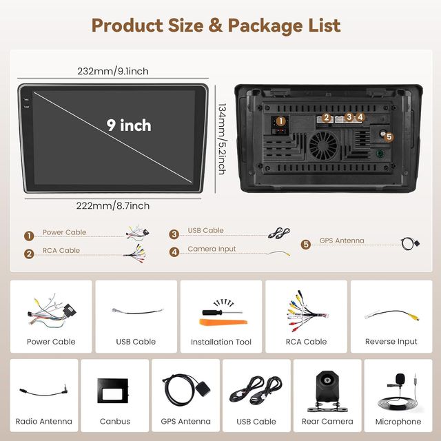 AutoRadio Hikity Android 15 4+128GB 9'' Citroen