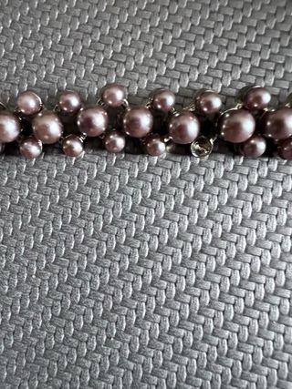 Braccialetto perle rosa e argento