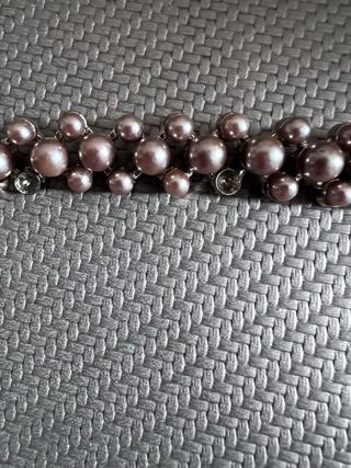 Braccialetto perle rosa e argento