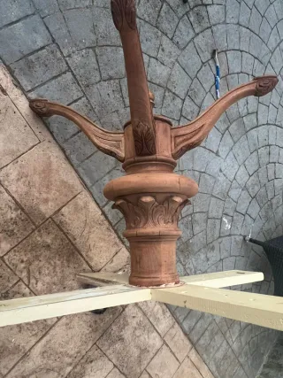 Mesa redonda extensible madera maciza restaurada