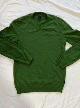Maglioncino Hugo Boss Pura Lana Merino Verde