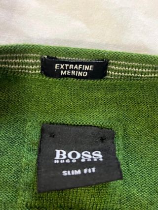 Maglioncino Hugo Boss Pura Lana Merino Verde