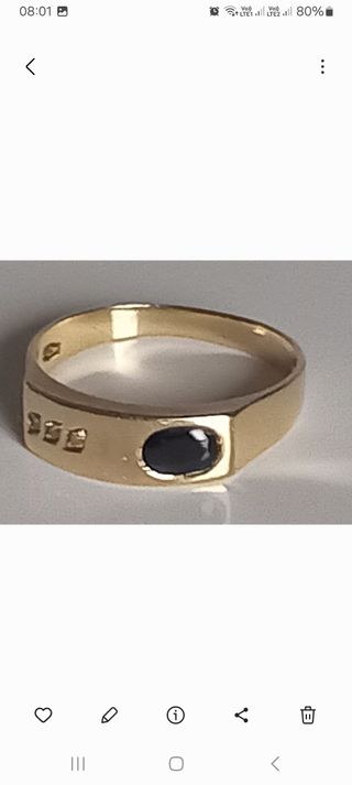 Anello oro con zaffiro nero