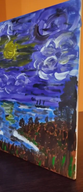 Dipinto a mano.paesaggio