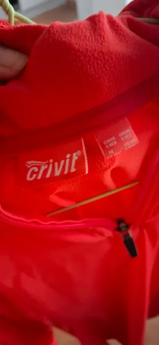Sudadera Crivit roja cremallera