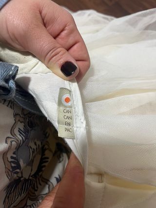 Cancán Fallera 90cm Beige/Blanco