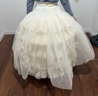 Cancán Fallera 90cm Beige/Blanco