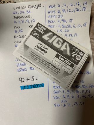 Pack 100 Cromos Liga 2025-26