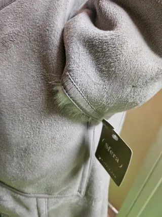 Abrigo Sfera pelo sintético gris Talla S