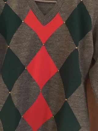 Maglione Latte e Miele ,rombi grigio/verde M