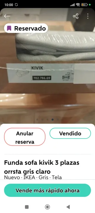 Funda sofá Ikea Kivik 3 plazas Orrsta gris