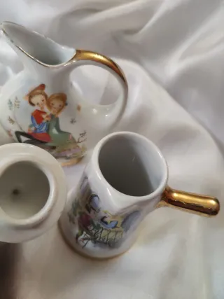 Set 3 mini lattiere porcellana decorate